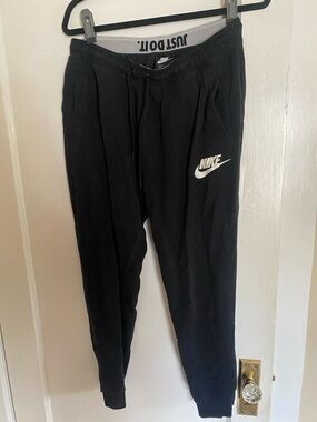 Nike Black Joggers with White Swoosh Logo